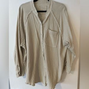 aerie long tunic button up shirt